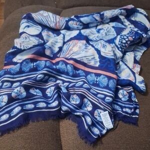 Vera Bradley Navy and White Patterned Scarf